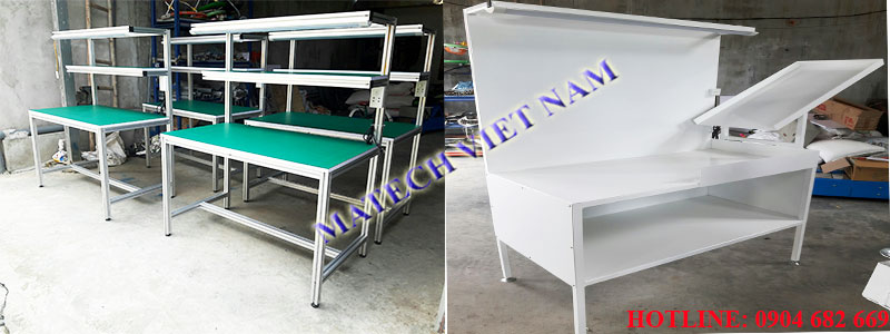 ban thao tac khung nhom va khung thep do Matech san xuat