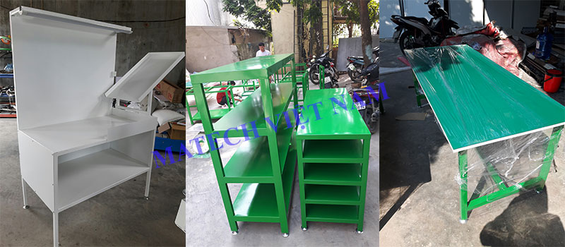 Bàn thao tác khung thép sơn tĩnh điện