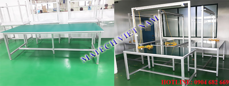 Hình ảnh Bàn thao tác nhôm định hình do Matech sản xuất