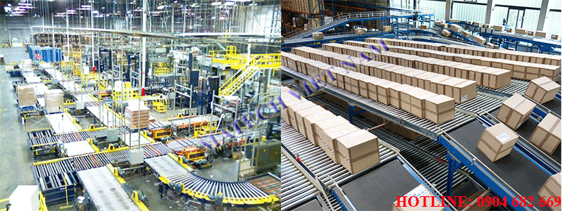 Hình ảnh hệ thống băng tải con lăn