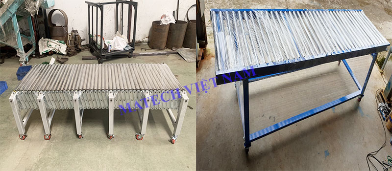 băng tải con lăn xếp, băng tải con lăn phẳng