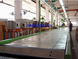 Băng tải xích con lăn nhà máy lắp ráp cơ khí