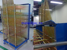 Xe đẩy sấy phôi sản phẩm khung thép sơn tĩnh điện