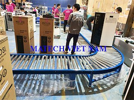 Băng tải con lăn cong vận chuyển máy lọc nước