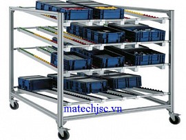 Xe đẩy hàng nhôm định hình có thanh roller trượt sản phẩm