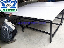 Bàn thao tác khung thép mặt gỗ MDF