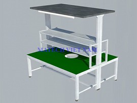 Bàn thao tác nhôm định hình nhiều tầng phụ