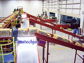 Băng truyền con lăn chuyển thùng carton