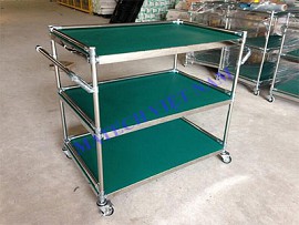 Xe đẩy 3 tầng ống inox phi 27