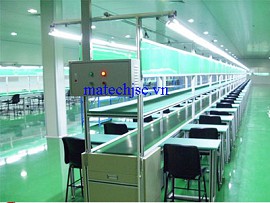 Băng truyền PVC khung nhôm có bàn thao tác rời