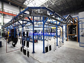 Băng tải xích treo dây chuyền sơn tĩnh điện