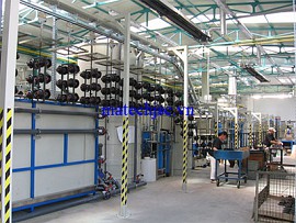 Băng tải xích treo dây chuyền đóng gói trong kho