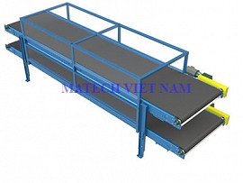 Băng tải hai tầng PVC khung thép