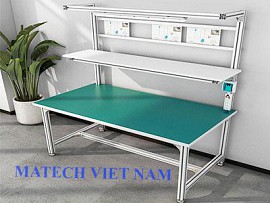 Bàn thao tác nhôm định hình chống tĩnh điện có đèn