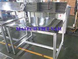 Bàn thao tác mặt bàn inox khung nhôm định hình