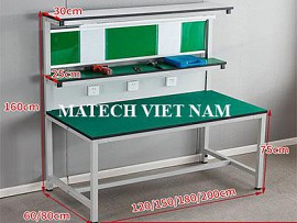 Bàn thao tác làm việc khung thép chống tĩnh điện có đèn