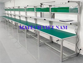 Bàn thao tác nhôm định hình chống tĩnh điện một bên có đèn