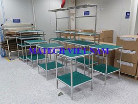 Bàn thao tác lắp ghép từ ống inox và khớp nối HJ