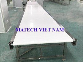Băng tải PU khung inox bản rộng