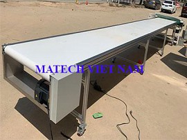 Băng tải PU khung nhôm dài 9m