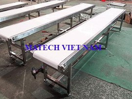 Băng tải PU phẳng khung thép không gỉ (inox)
