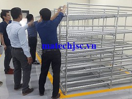 Giá kệ chuyển hàng ống inox có roller