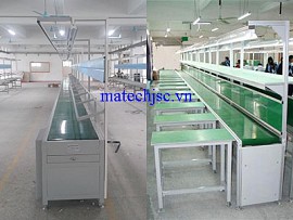 Băng truyền khung thép bàn lệch một bên