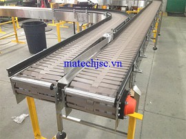 Băng tải xích bản lề nhựa chịu tải nặng