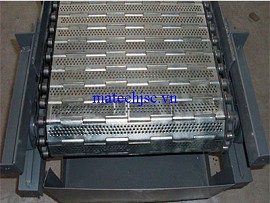 Băng tải xích con lăn inox khung thép sơn tĩnh điện