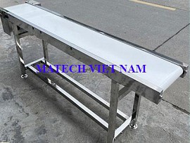 Băng tải PU khung inox bản nhỏ dài 2,5m
